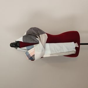 Joules blue, grey & pink plaid scarf